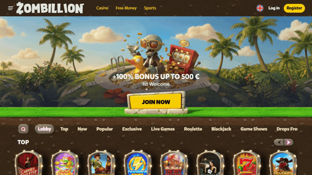 homepage van zombillion casino nederland